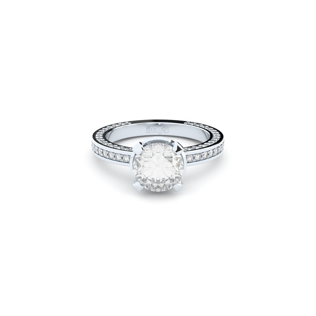 3 rows engagement ring with lab grown diamonds central 153 ct Formes