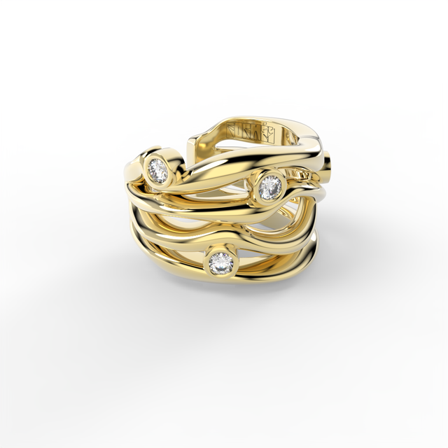 Bare Souls Ear Cuff 4 Threads by Formes Fine Jewelry in yellow gold