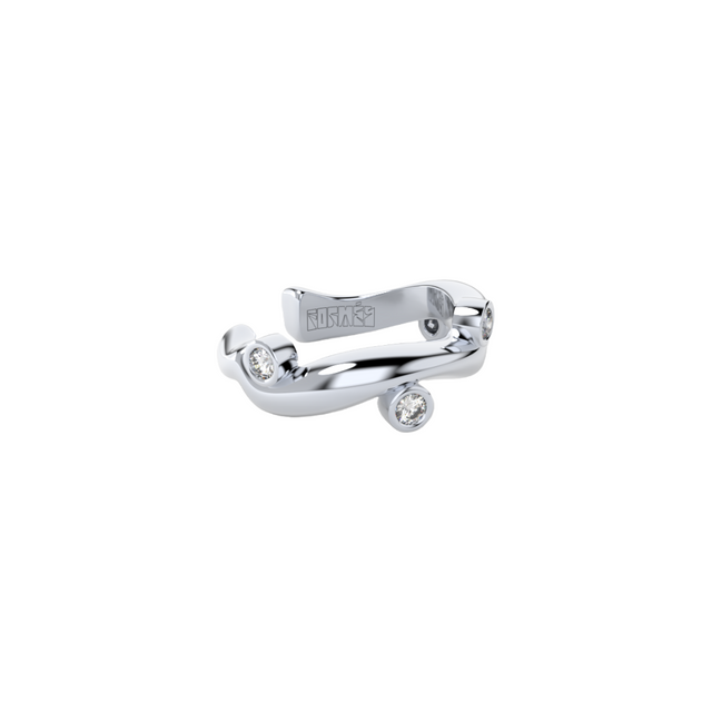 BARE SOULS SOLE THREAD EAR CUFF, 0,06 CT DIAMONDS