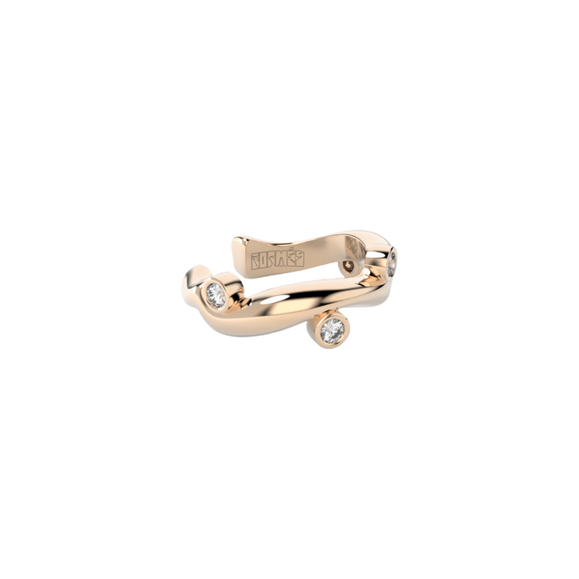 BARE SOULS SOLE THREAD EAR CUFF, 0,06 CT DIAMONDS