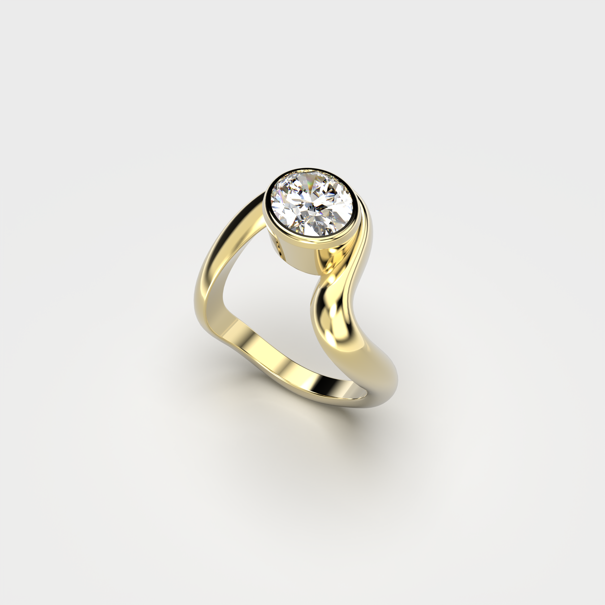 Bare Souls organic designer ring with oval diamond Formes