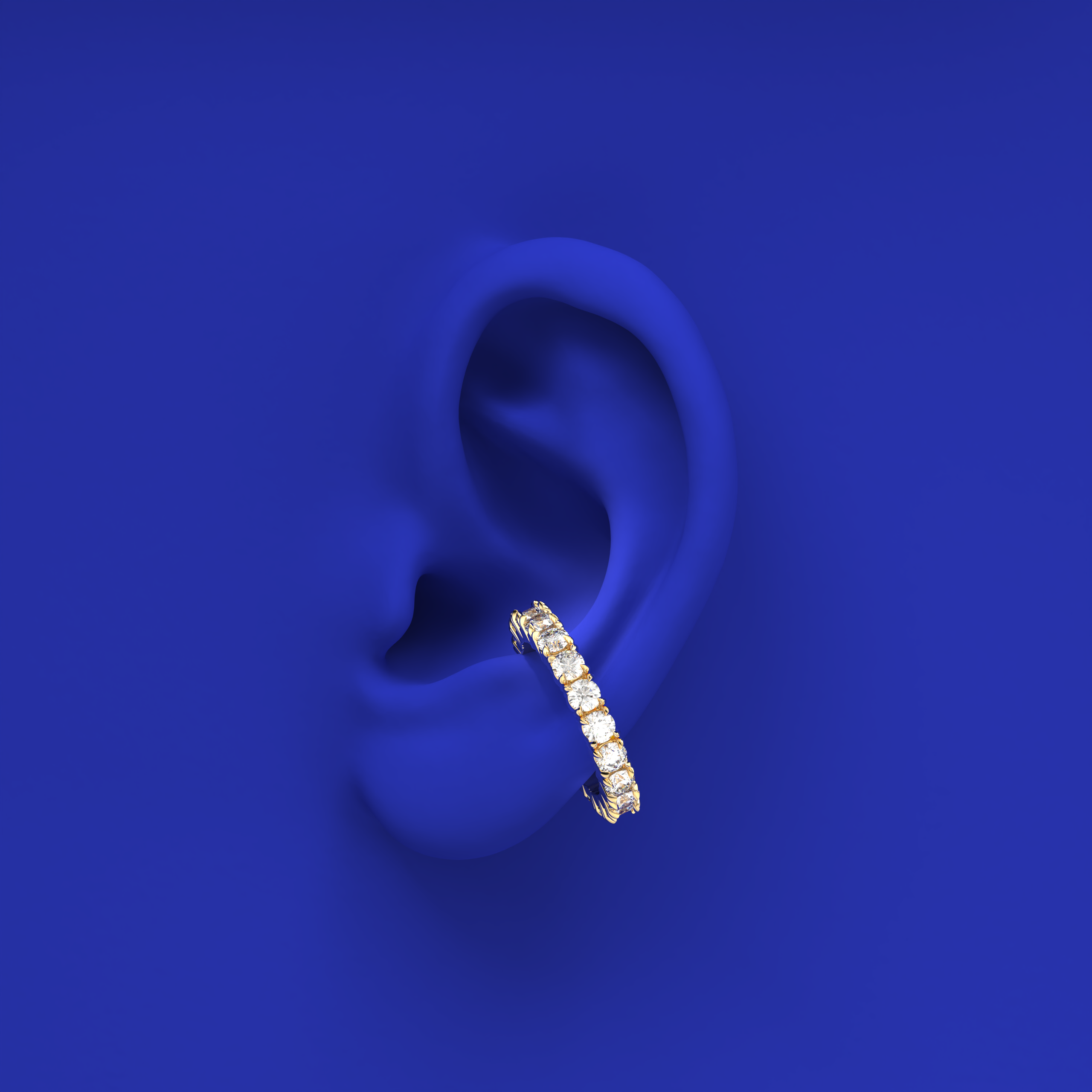Blue Edges Claw Ring/Ear Cuff by Formesjewelry.com