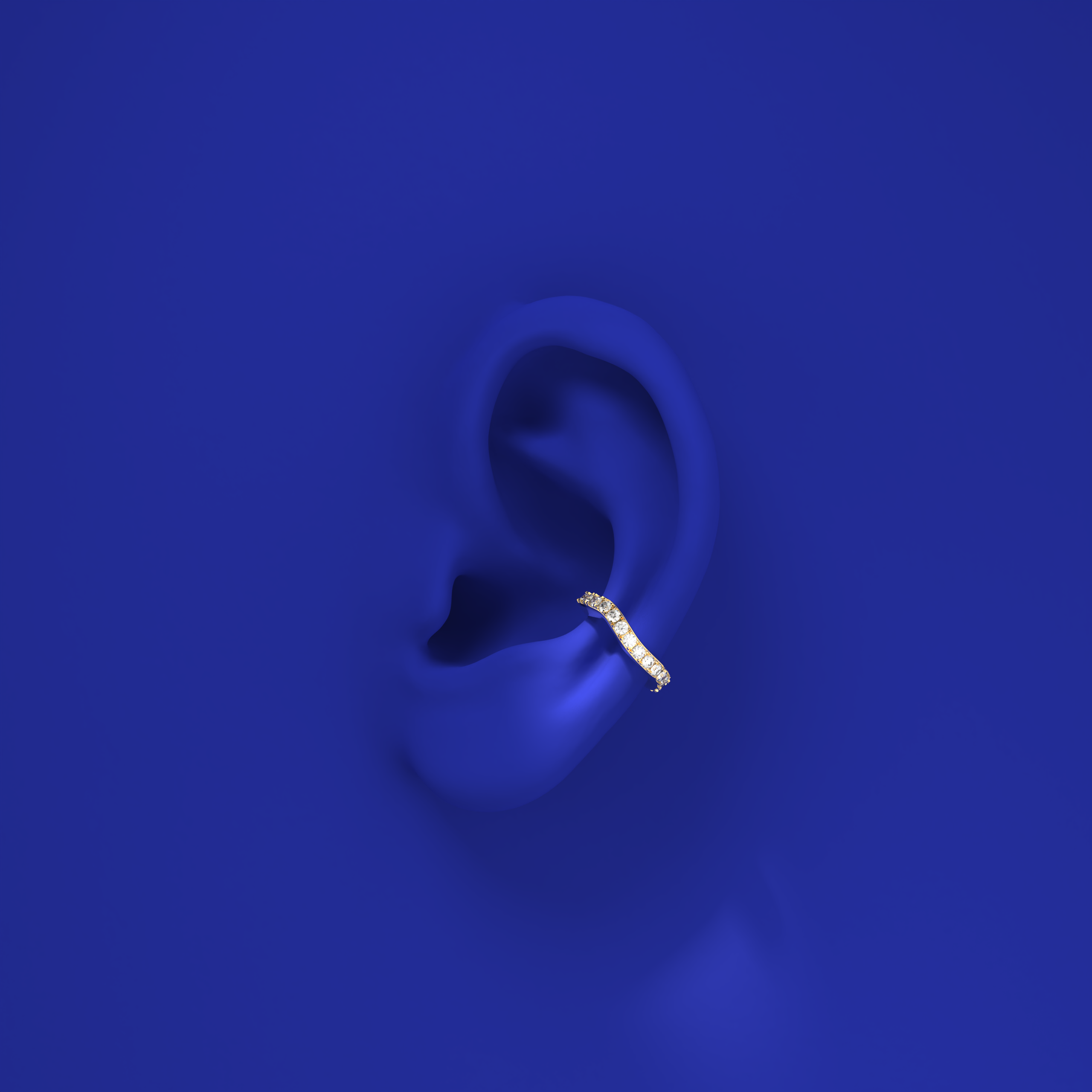 curved diamond ear cuff by Formes Fine Jewelry
