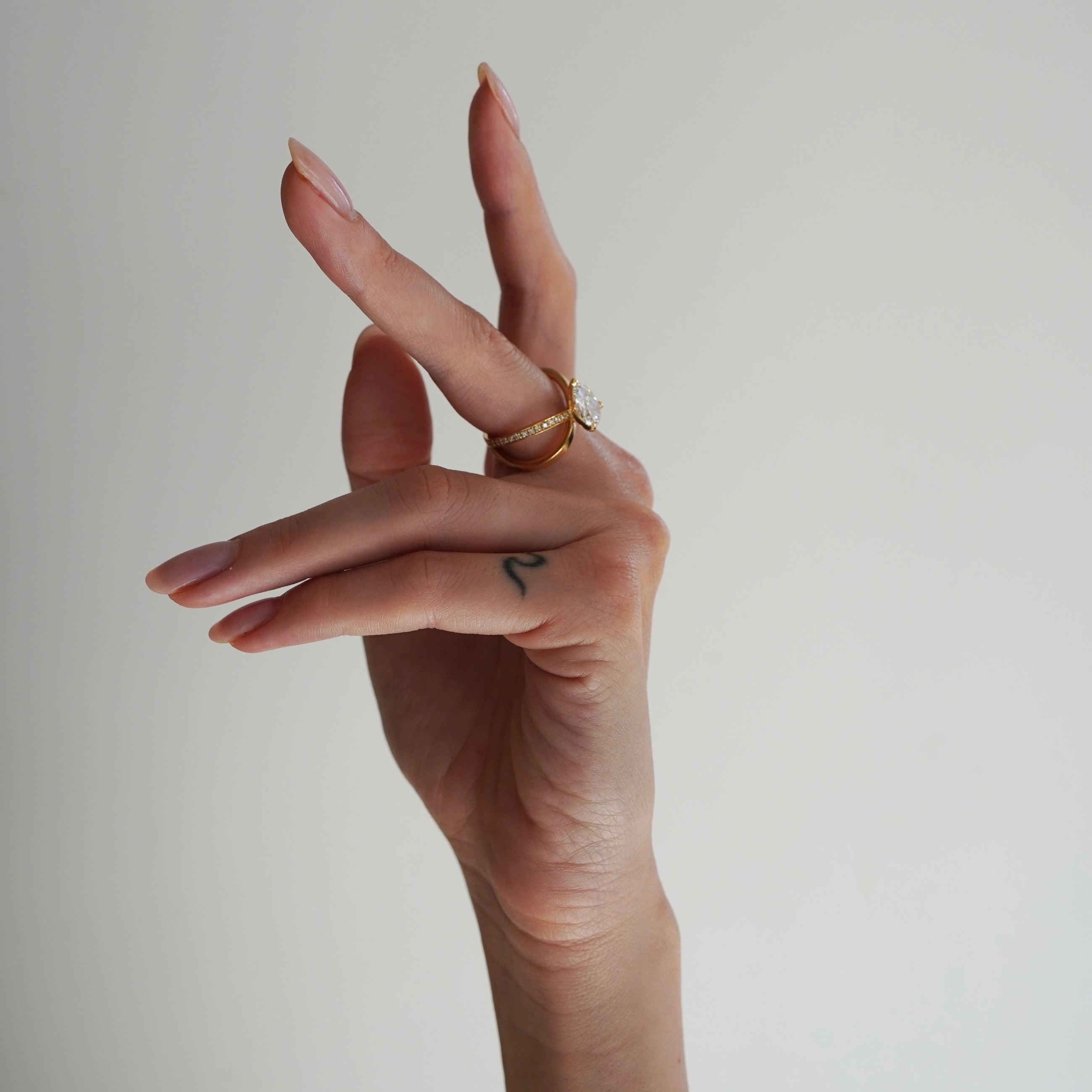 luxury pear ring statement or engagement with lab grown diamonds by Formes