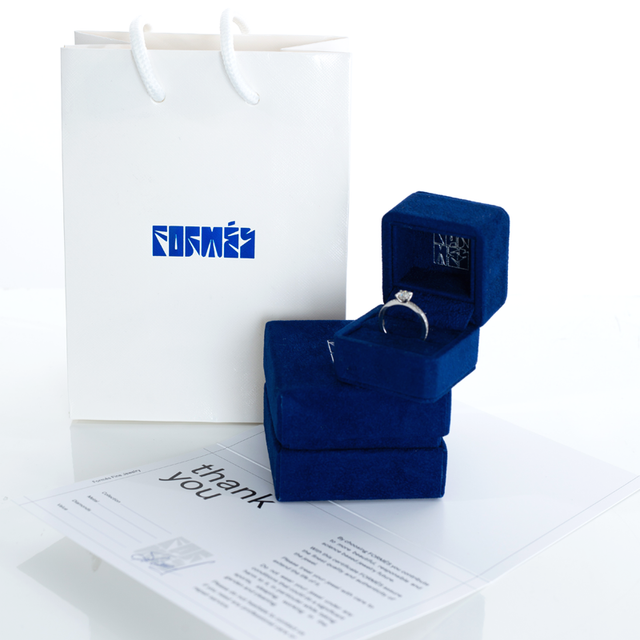 Formes Fine Jewelry with lab grown diamonds packaging and certificate