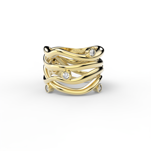BARE SOULS FOUR-SHANK RING, 0,28 CT DIAMONDS