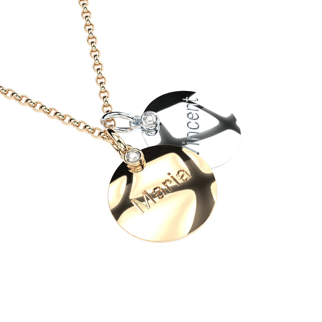 engraved pendant amulet with lab grown diamonds by Formes