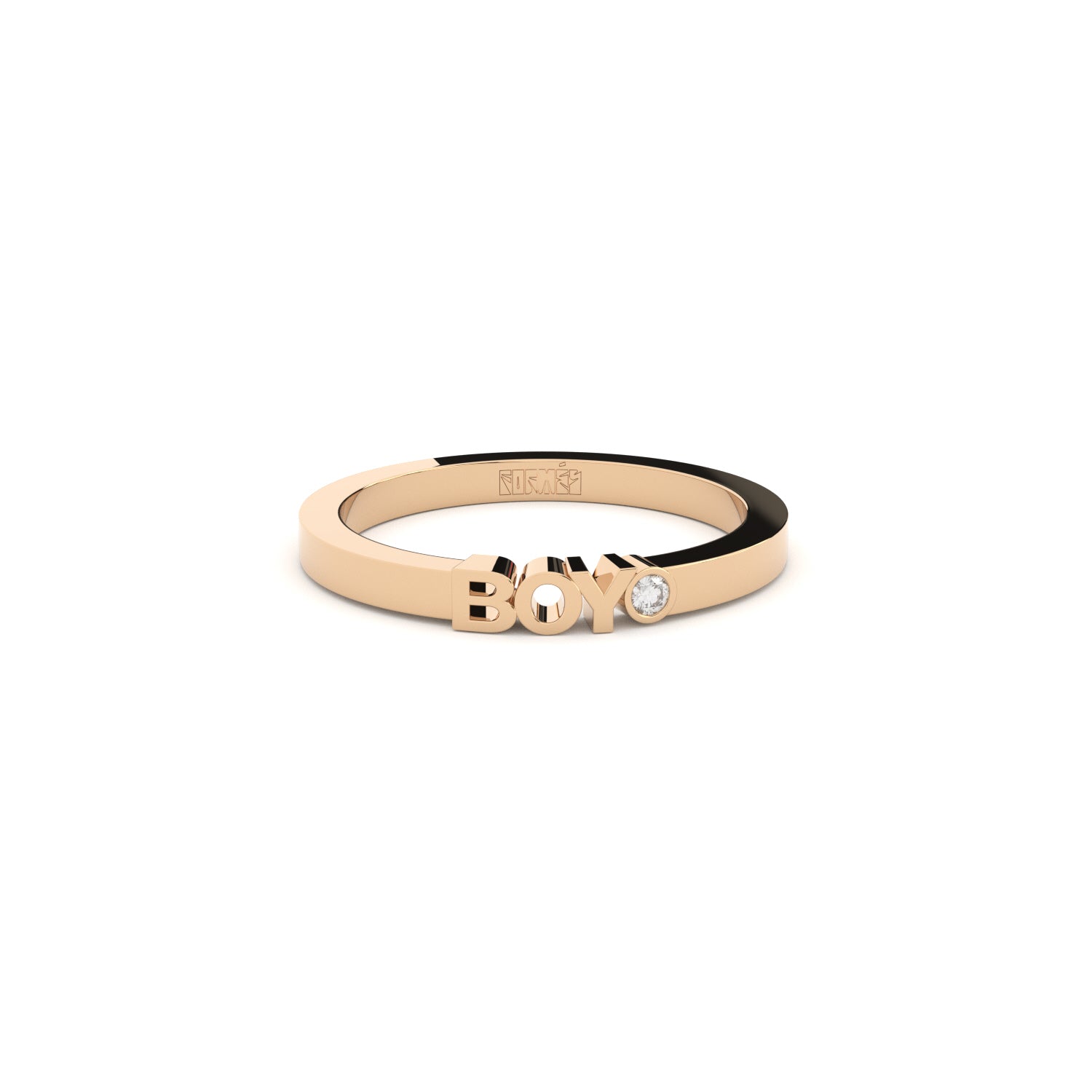 boy ring from gold with lab grown diamond designed by Formes