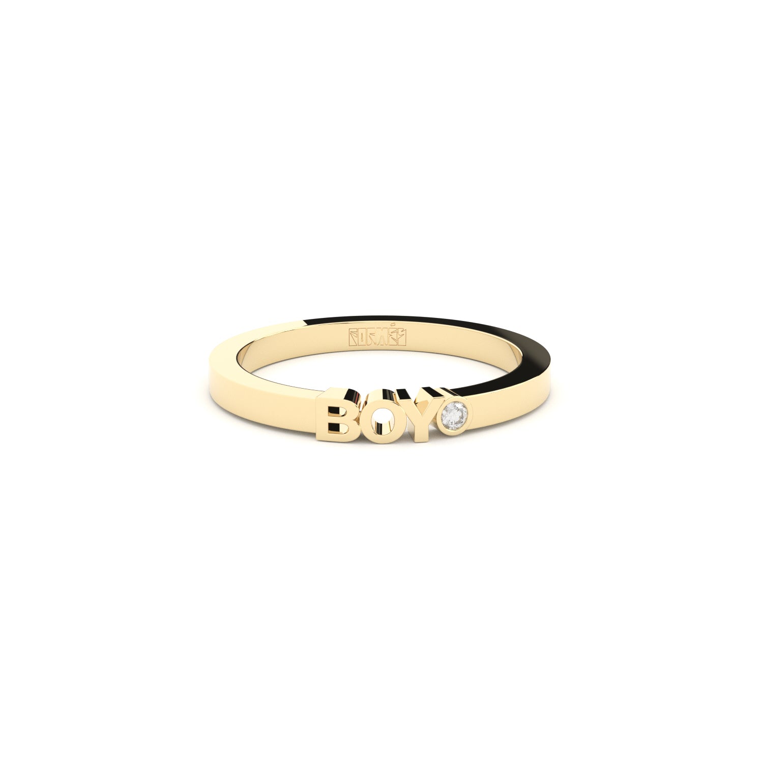 boy ring from gold with lab grown diamond designed by Formes