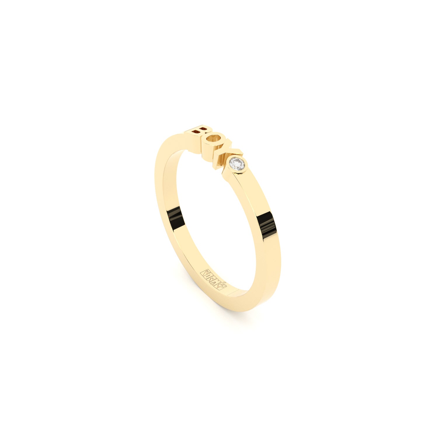 boy ring from gold with lab grown diamond designed by Formes