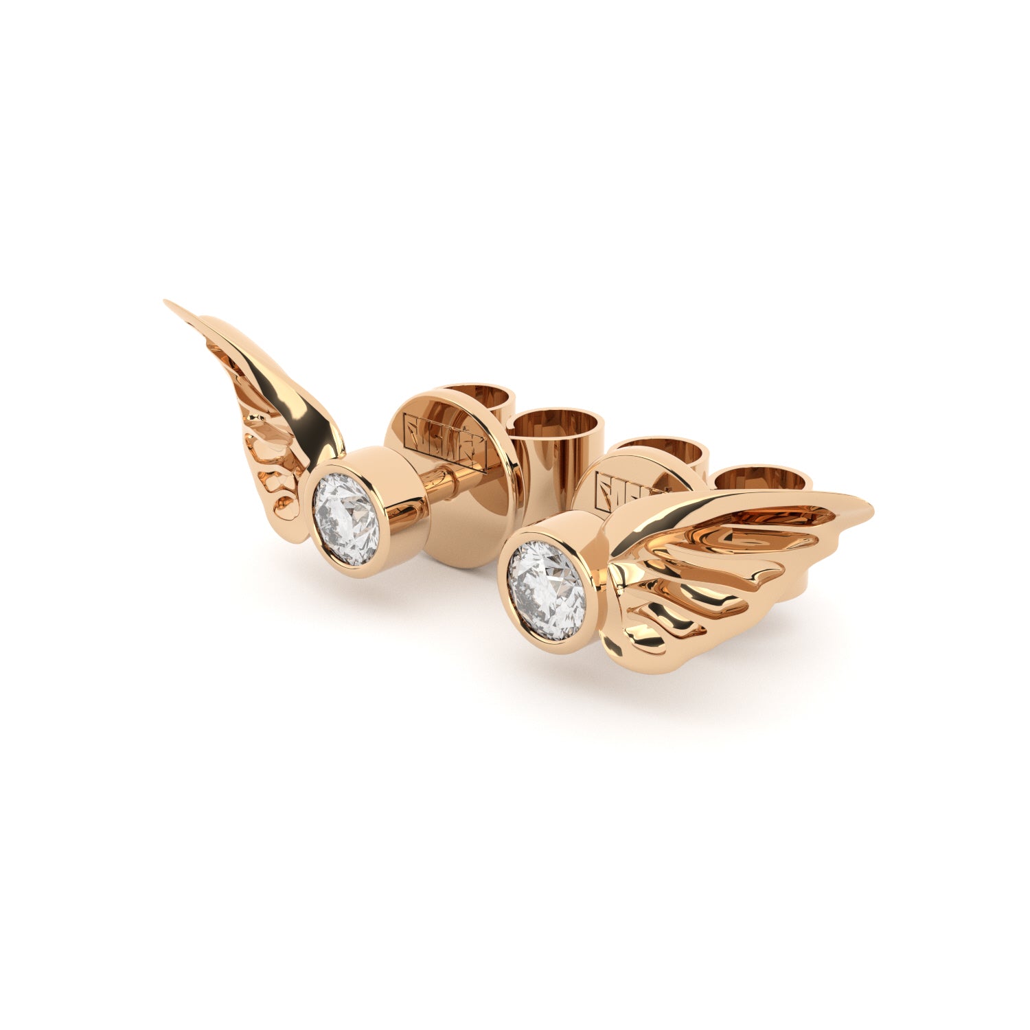 golden wings earrings with diamonds from formes