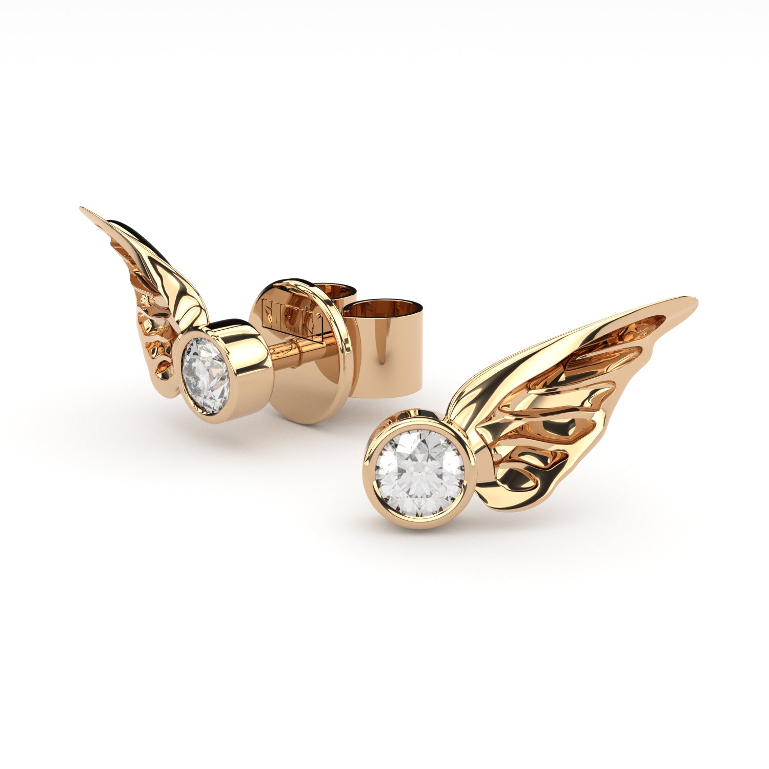 golden wings earrings with diamonds from formes