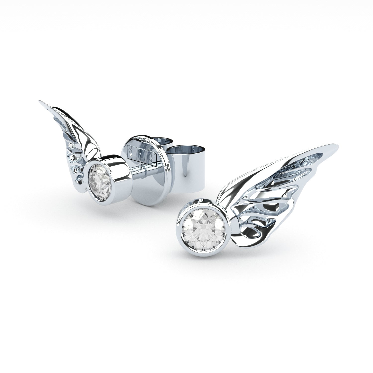 golden wings earrings with diamonds from formes