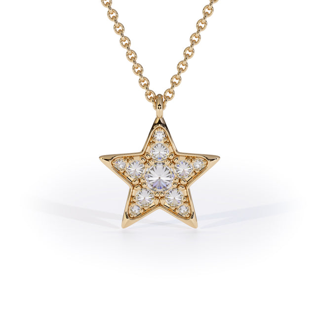 lab made diamond star pendant inverted cosmos formes