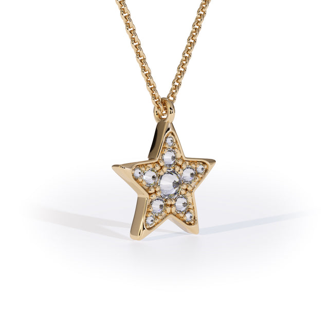 lab made diamond star pendant inverted cosmos formes