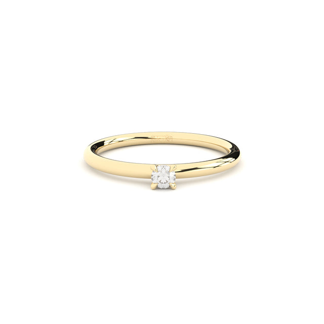 petite engagement ring with lab grown or natural diamonds by Formes