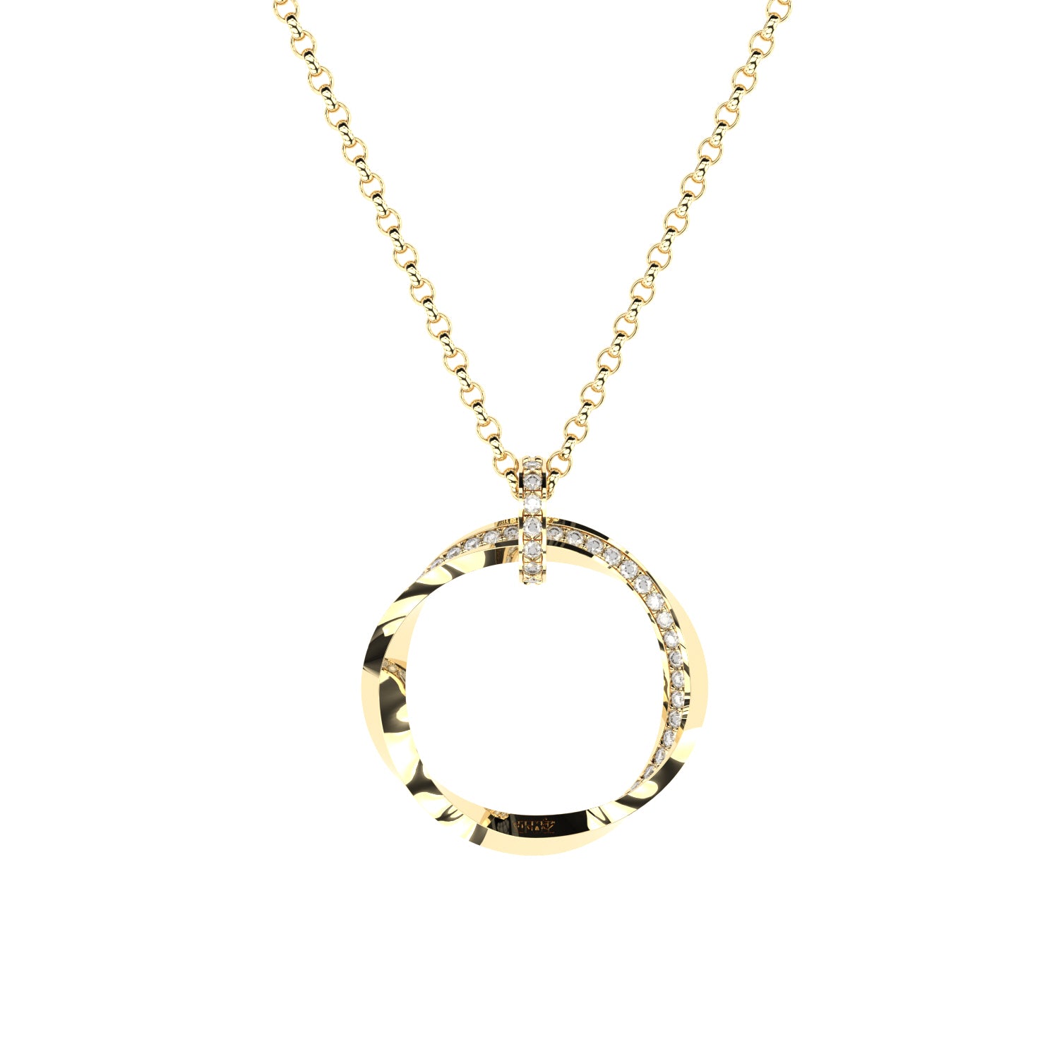 torsion pendant with lab grown diamonds Formes