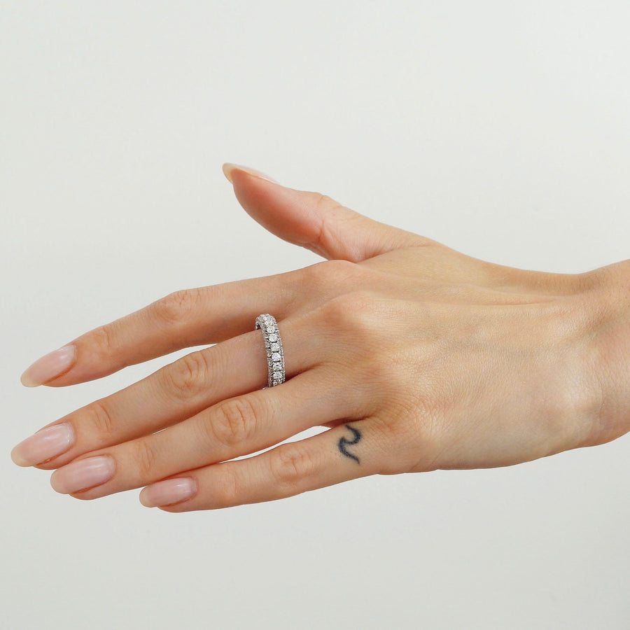 Reflection luxury three-row diamond eternity band
