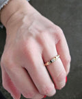 Golden mom ring with lab grown diamond by formes