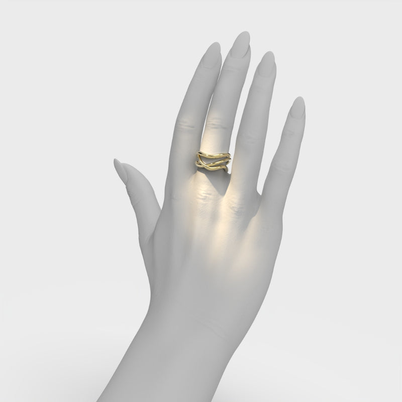 BAre Souls Organic 3 Shanks Golden Ring by Formes