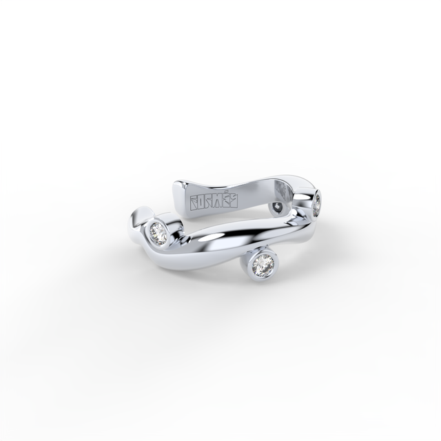 BARE SOULS SOLE THREAD EAR CUFF, 0,06 CT DIAMONDS