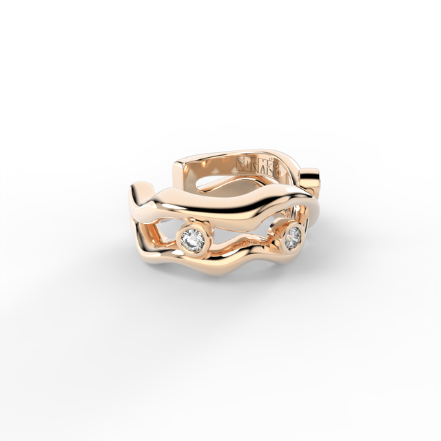 Bare Soul ear cuff 2 threads by Formes in rose gold 