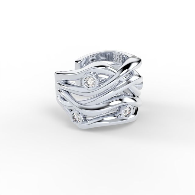 BARE SOULS FIVE-THREADS EAR CUFF, ~0,06 CT DIAMONDS