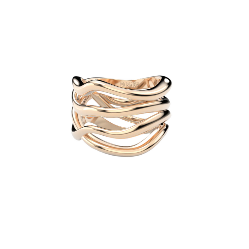 Bare Souls 4 Shank Golden Ring by Formes Rose Gold