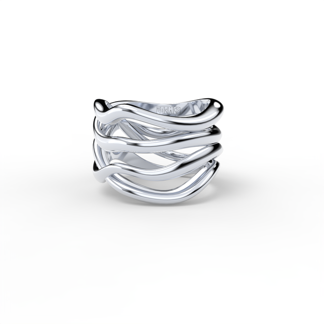 Bare Souls 4 Shank Golden Ring by Formes White GOld