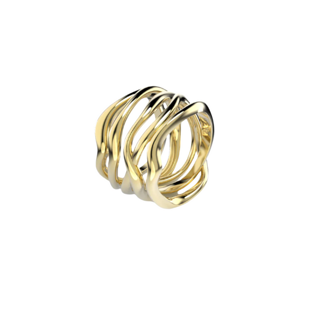 Bare Souls 5 golden threads ring by Formes Fine Jewelry