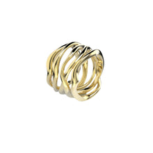 Bare Souls 5 shanks golden ring with diamonds by Formes