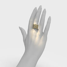 Bare Souls 5 shanks golden ring with diamonds by Formes