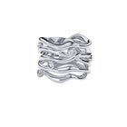 Bare Souls 5 shanks golden ring with diamonds by Formes white
