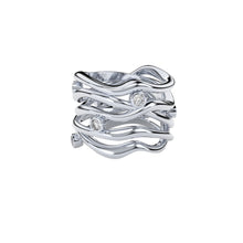 Bare Souls 5 shanks golden ring with diamonds by Formes white

