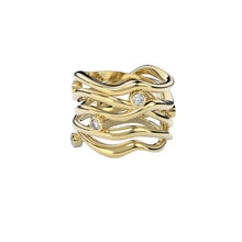 Bare Souls 5 shanks golden ring with diamonds by Formes yellow
