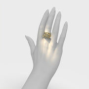 Bare Souls 5 shanks golden ring with diamonds by Formes yellow
