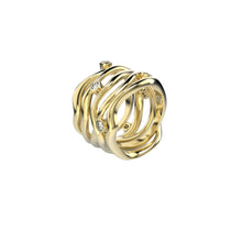 Bare Souls 5 shanks golden ring with diamonds by Formes yellow
