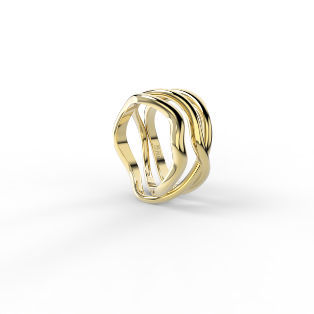 Bare Souls Organic 3 Shanks Golden Ring by Formes