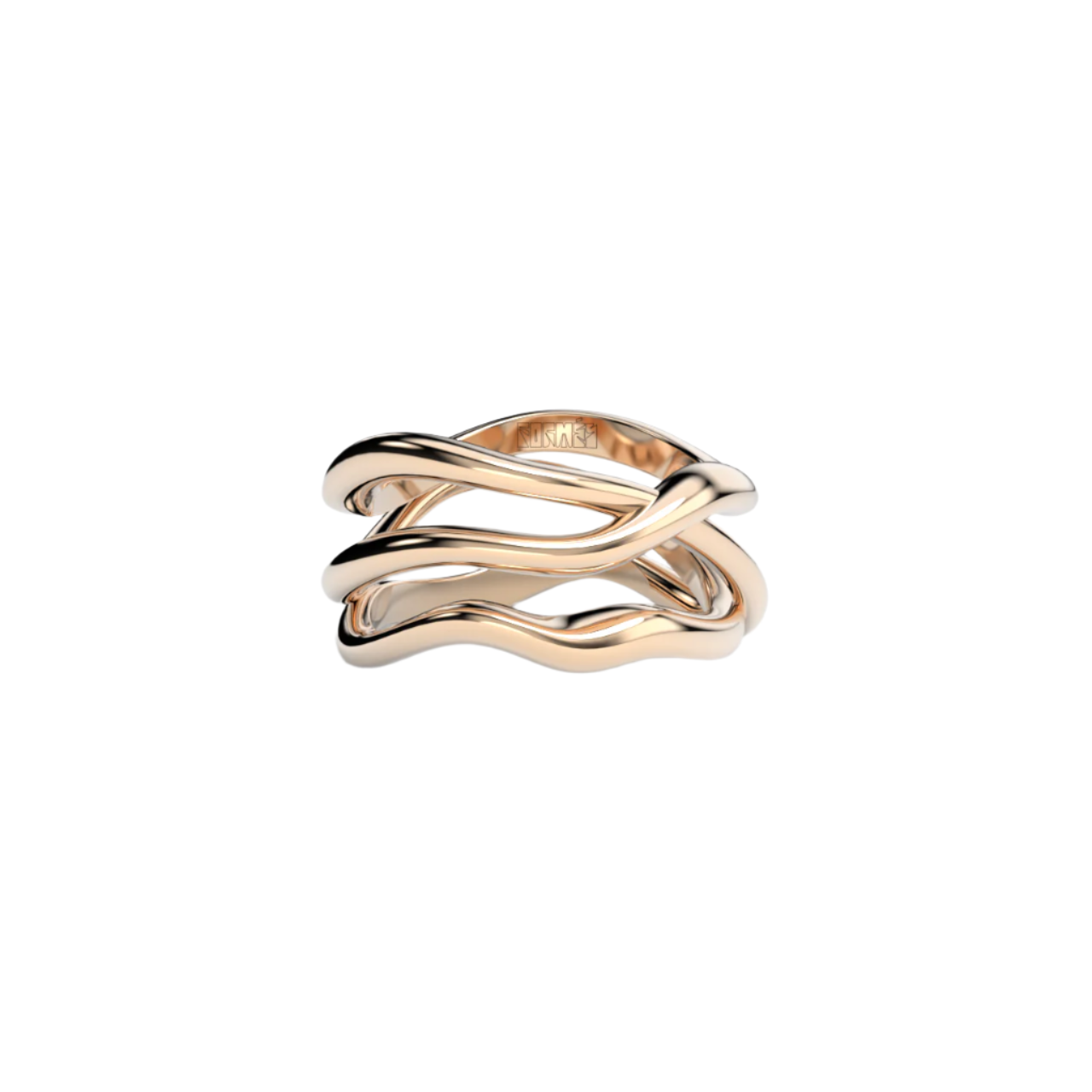 Bare Souls Organic 3 Shanks Golden Ring by Formes Rose Gold