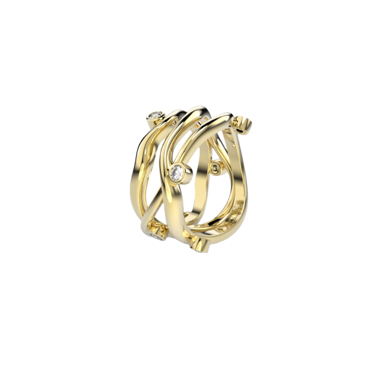 Bare Souls Three Shank Organic Golden Ring by Formes