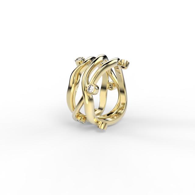 Bare Souls Three Shank Organic Golden Ring by Formes