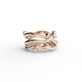 Bare Souls Three Shank Organic Golden Ring by Formes Rose Gold