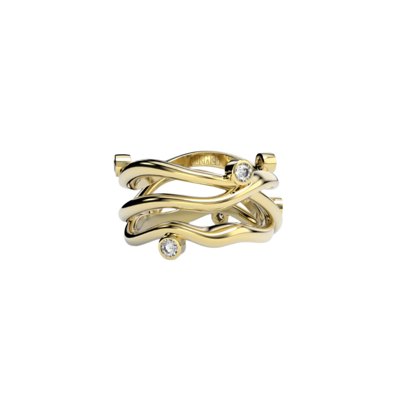 Bare Souls Three Shank Organic Golden Ring by Formes
