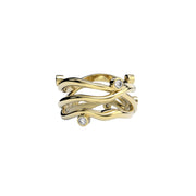 Bare Souls Three Shank Organic Golden Ring by Formes yellow Gold