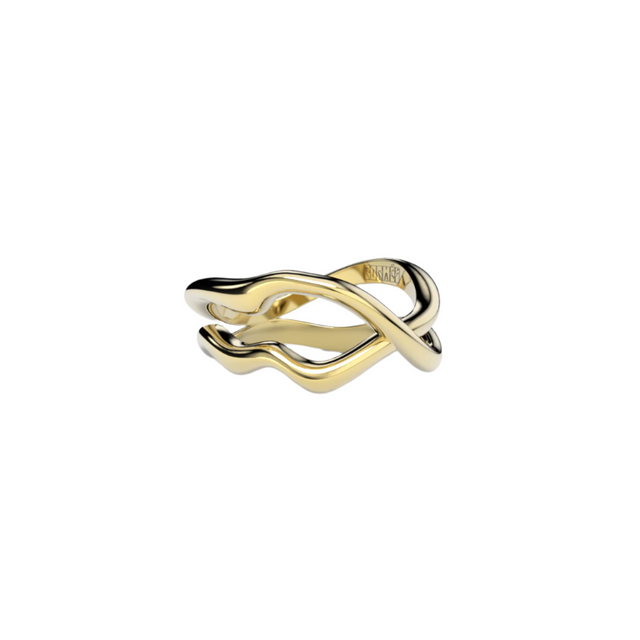 Bare Souls double golden threads ring by Formes Fine Jewelry