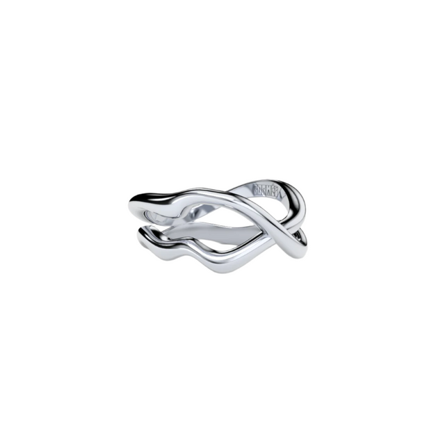 Bare Souls double golden threads ring by Formes Fine Jewelry on hand