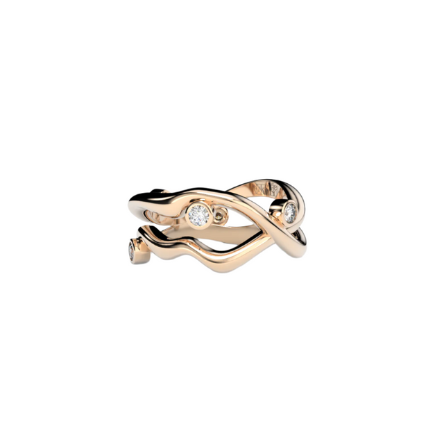 Bare Souls double golden threads ring by Formes Fine Jewelry roe