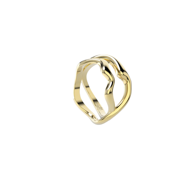 Bare Souls double golden threads ring by Formes Fine Jewelry