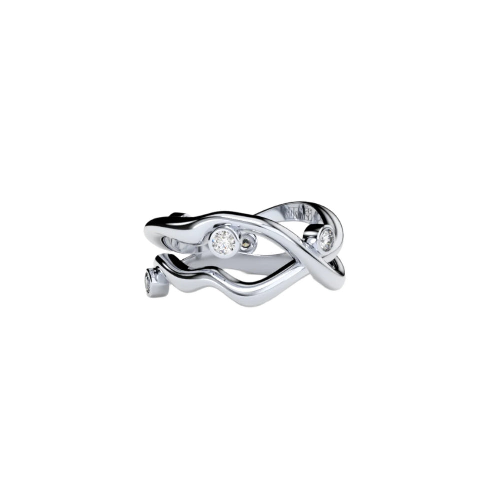 Bare Souls double golden threads ring by Formes Fine Jewelry white