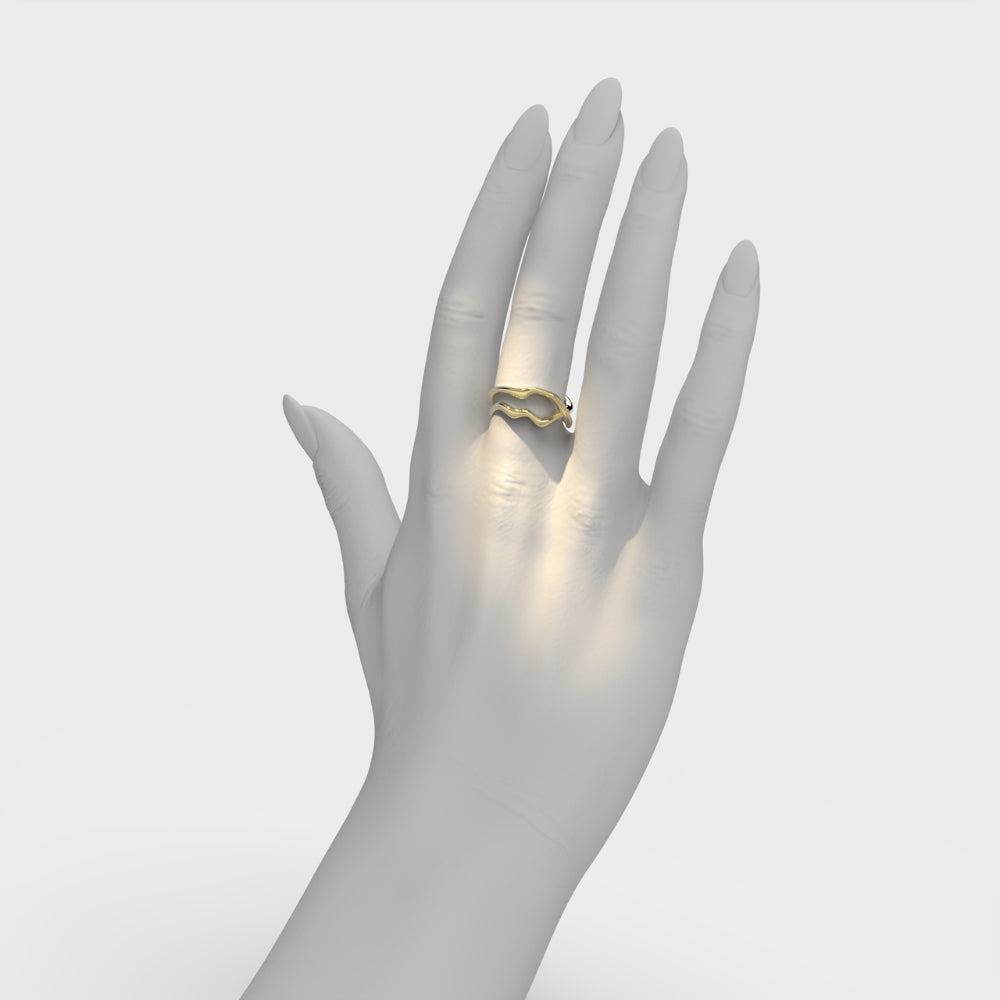 Bare Souls double golden threads ring by Formes Fine Jewelry yellow